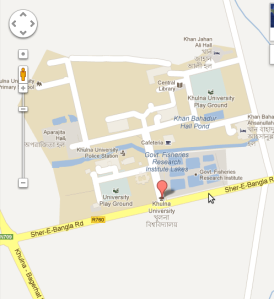Khulna University in Google Map